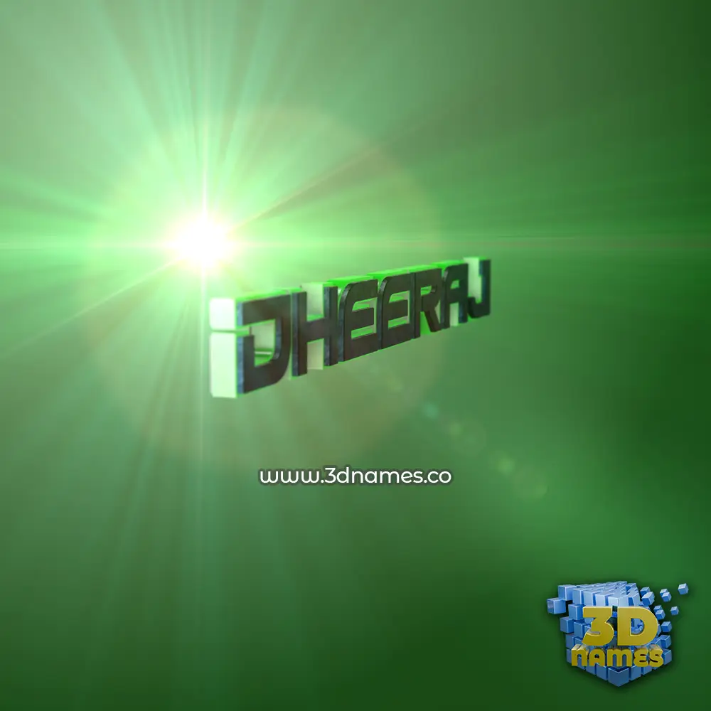 dheeraj in Green Light style - 3D name wallpaper