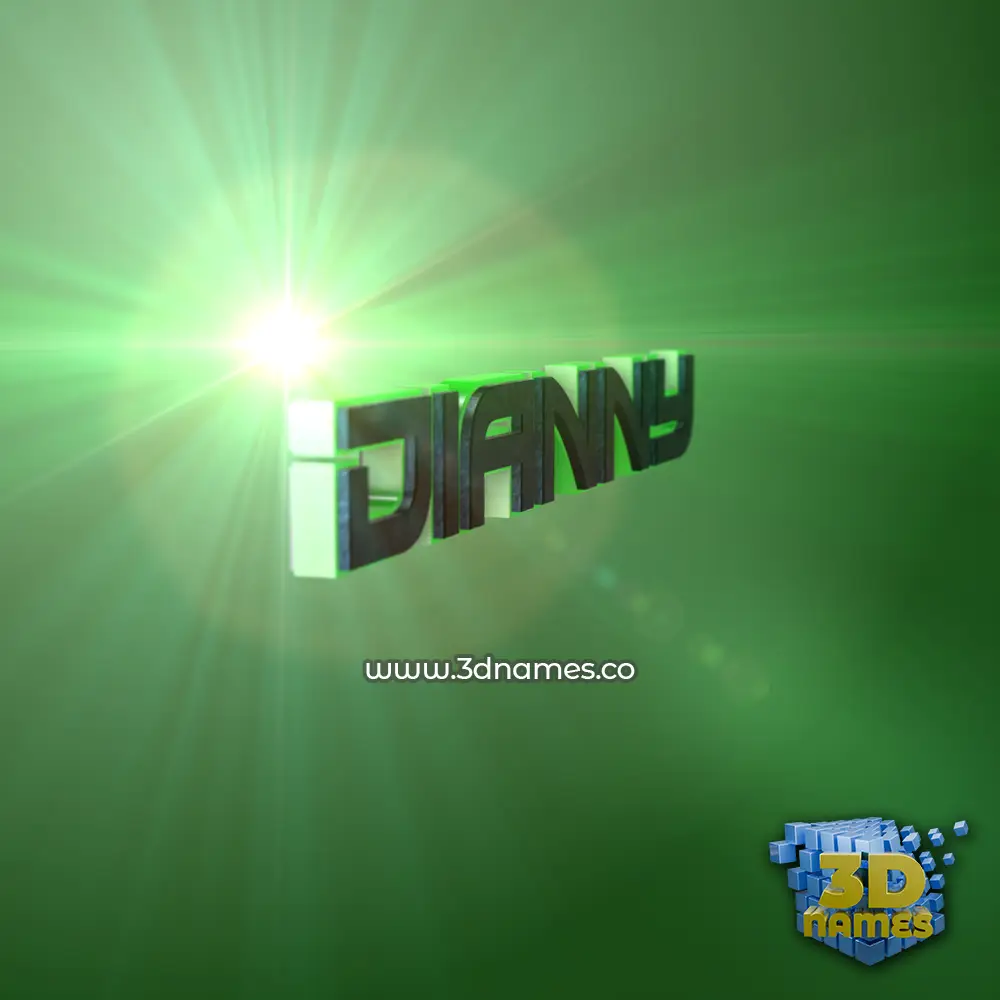 dianny in Green Light style - 3D name wallpaper