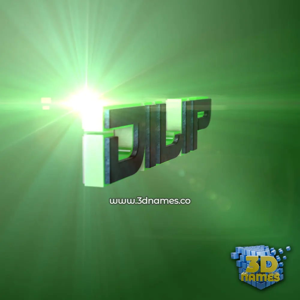 dilip in Green Light style - 3D name wallpaper