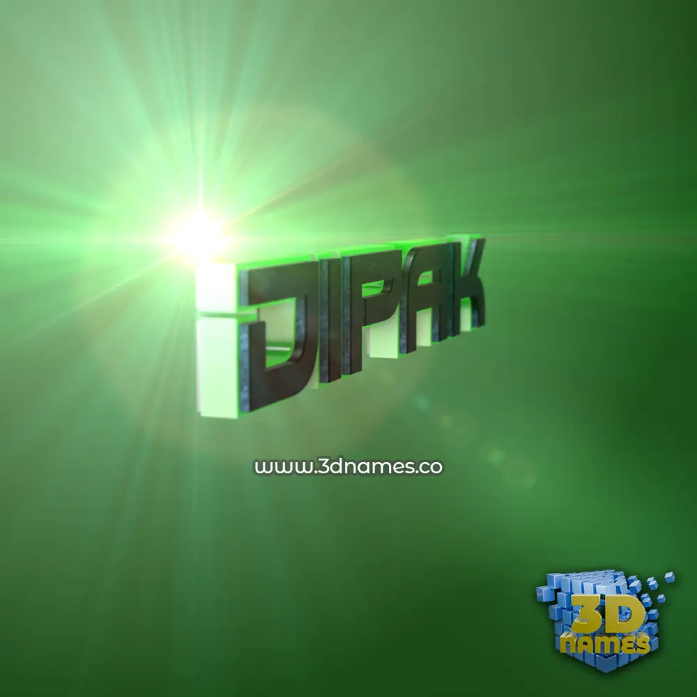 dipak in Green Light style - 3D name wallpaper