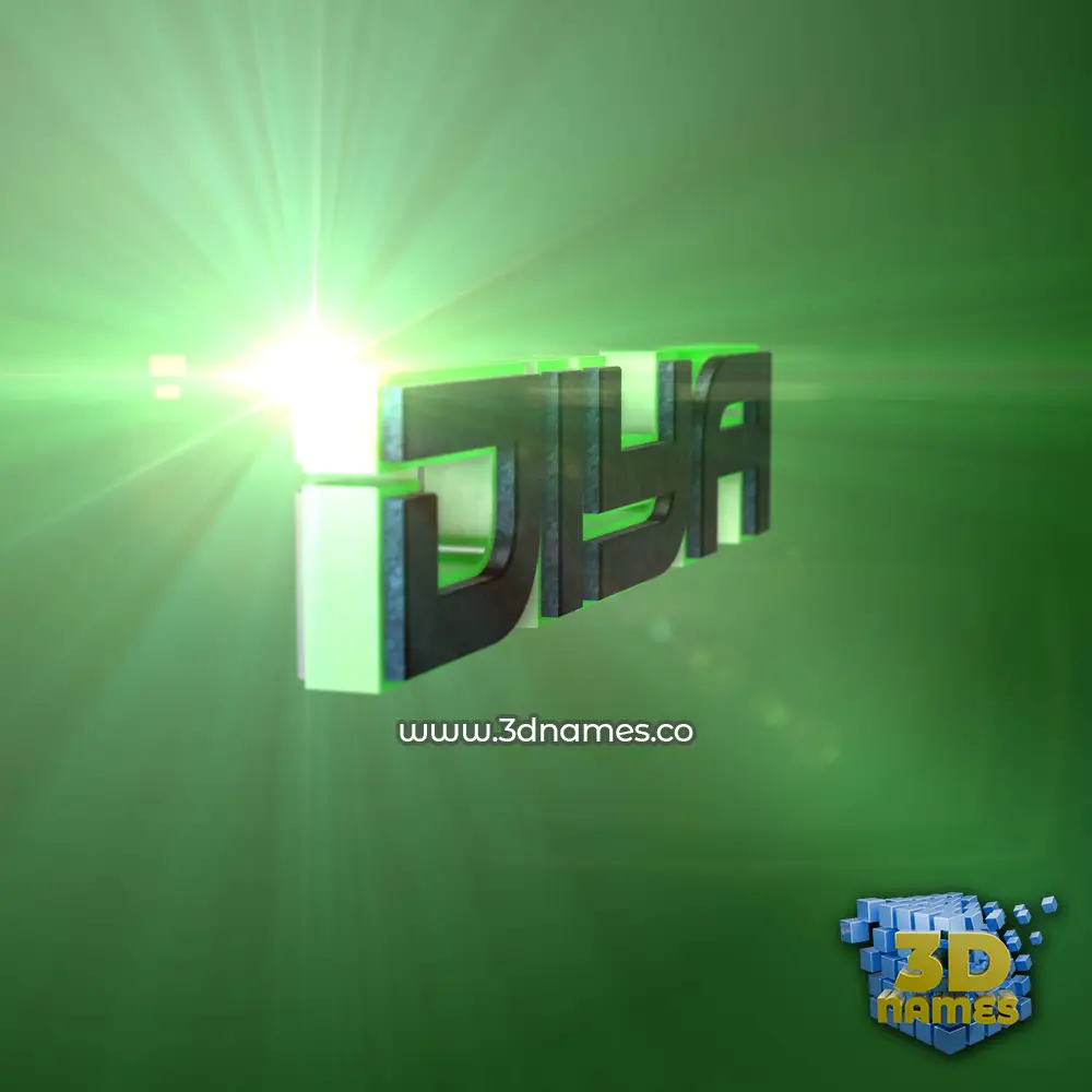 diya in Green Light style - 3D name wallpaper