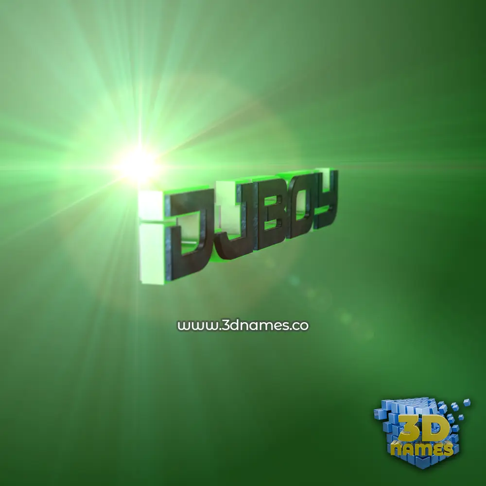djboy in Green Light style - 3D name wallpaper