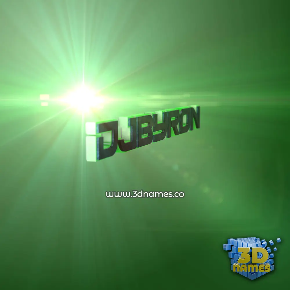 djbyron in Green Light style - 3D name wallpaper