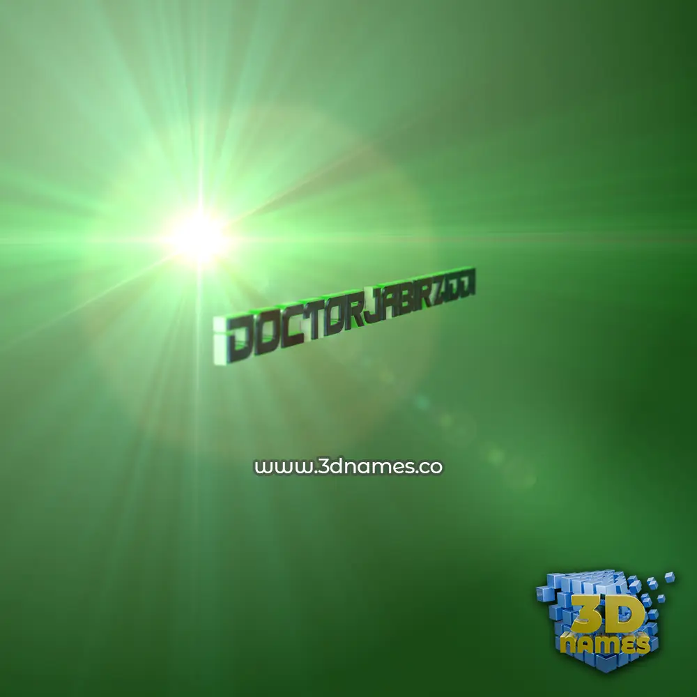 doctorjabirziddi in Green Light style - 3D name wallpaper
