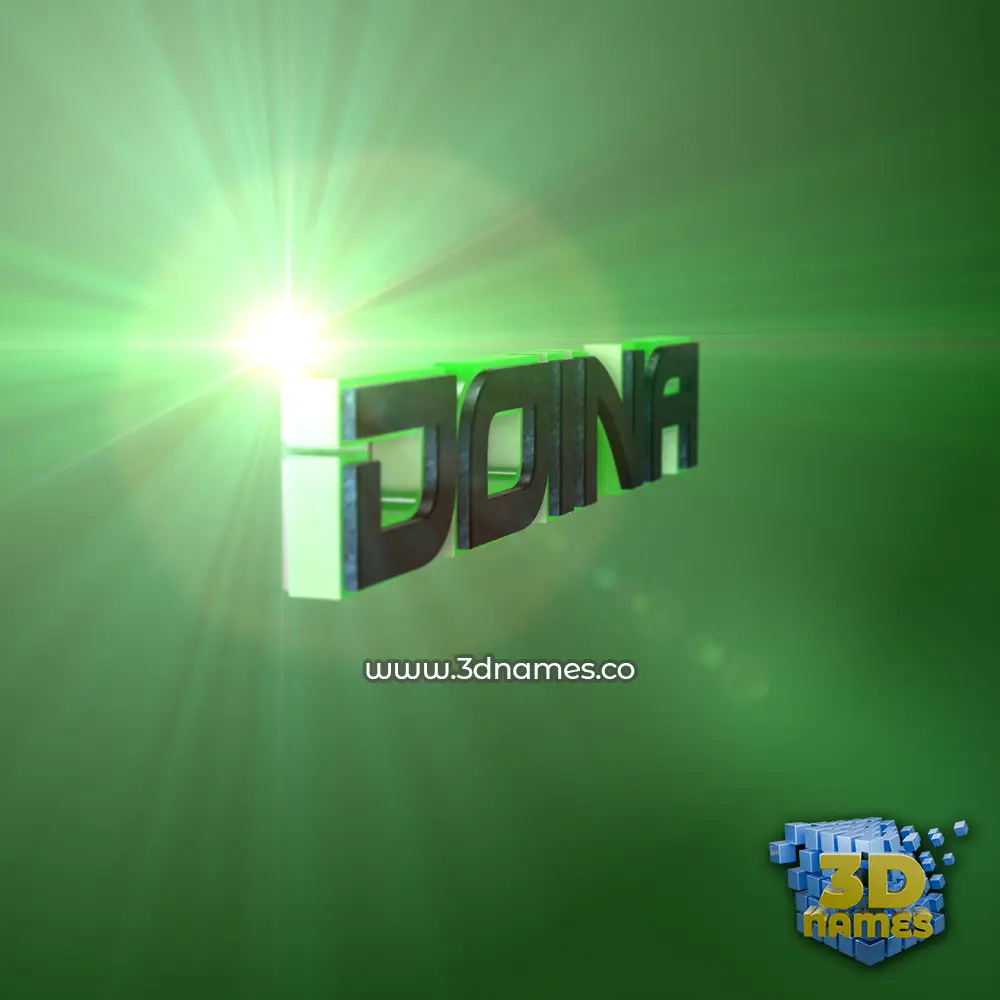 doina in Green Light style - 3D name wallpaper