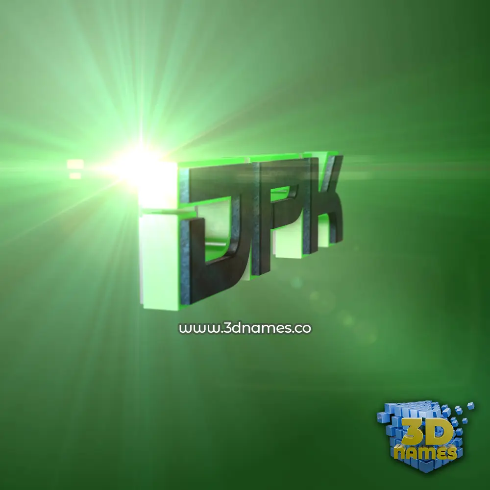 dpk in Green Light style - 3D name wallpaper