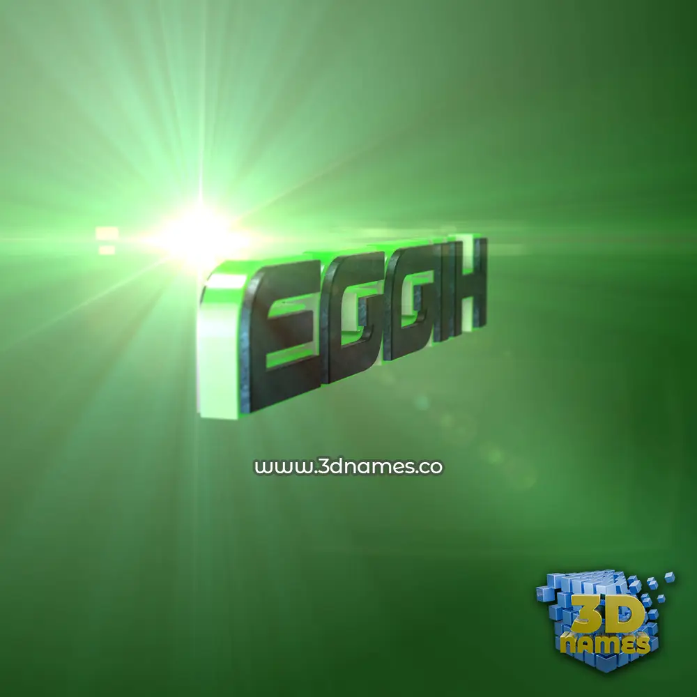 eggih in Green Light style - 3D name wallpaper