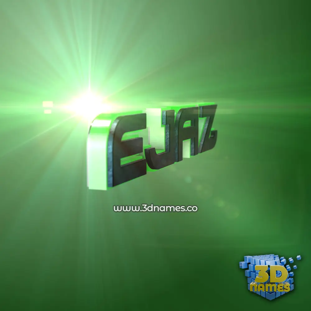 ejaz in Green Light style - 3D name wallpaper