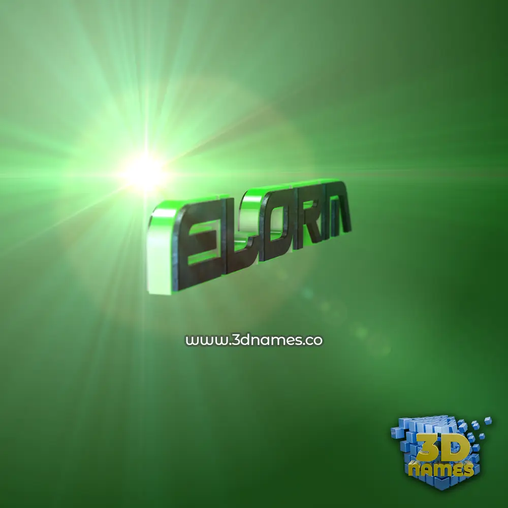elorm in Green Light style - 3D name wallpaper