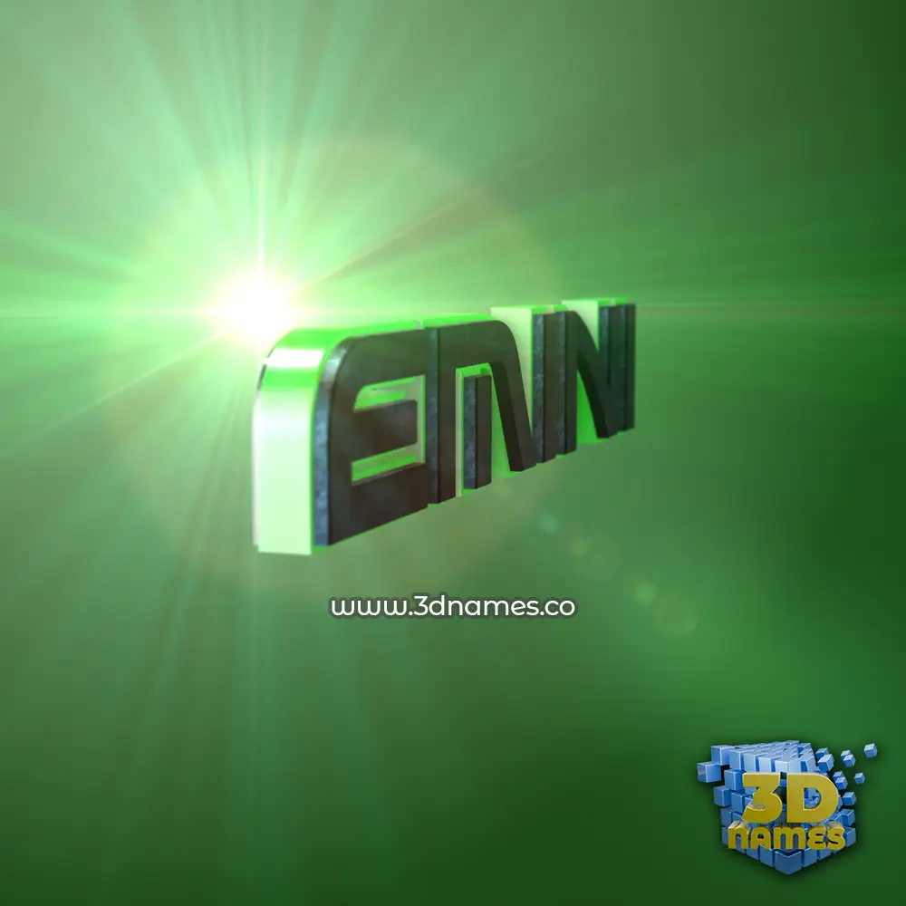 emini in Green Light style - 3D name wallpaper