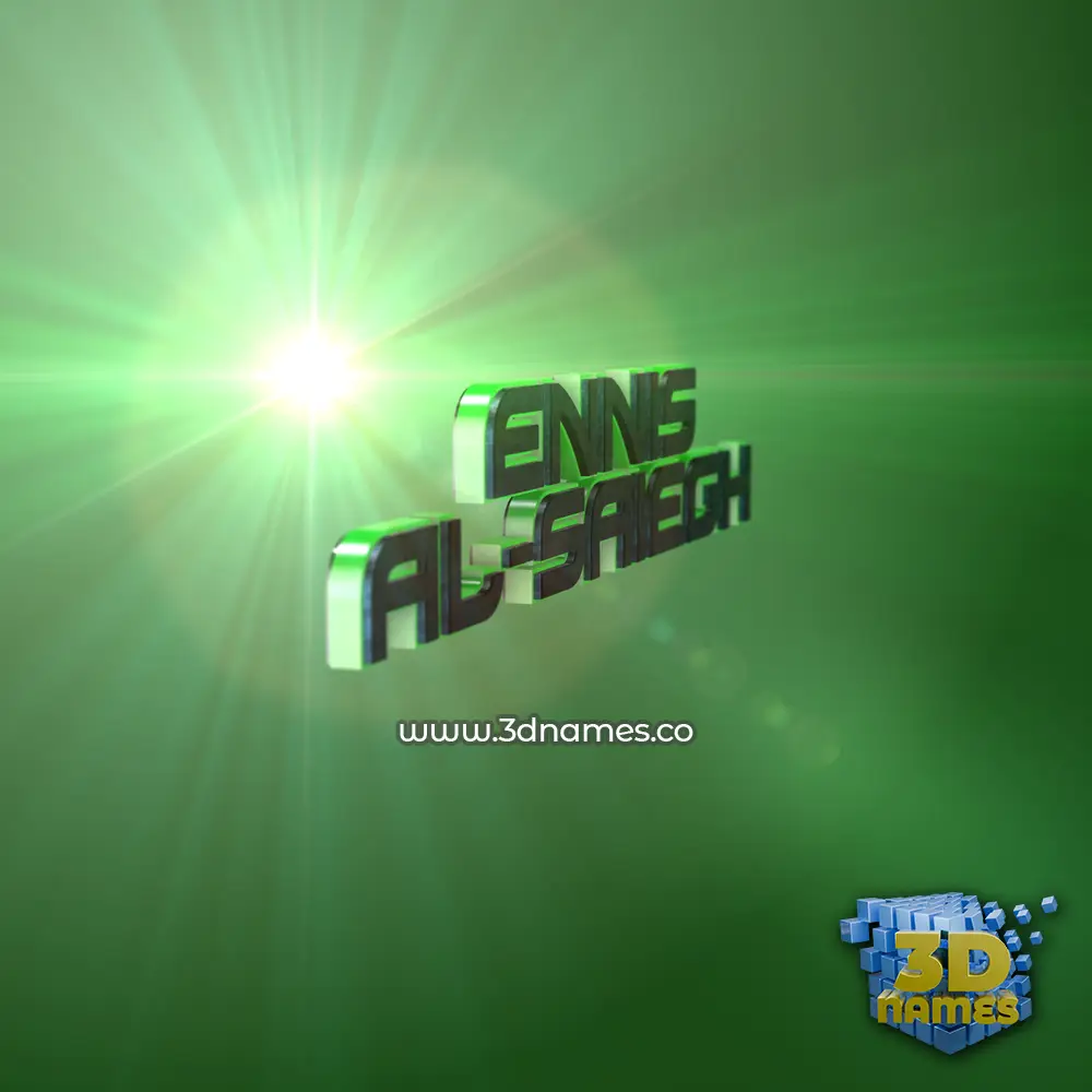 ennis al-saiegh in Green Light style - 3D name wallpaper