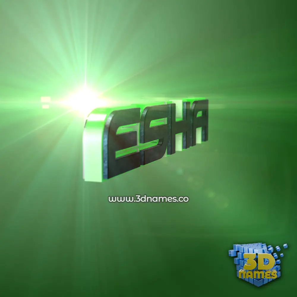 esha in Green Light style - 3D name wallpaper