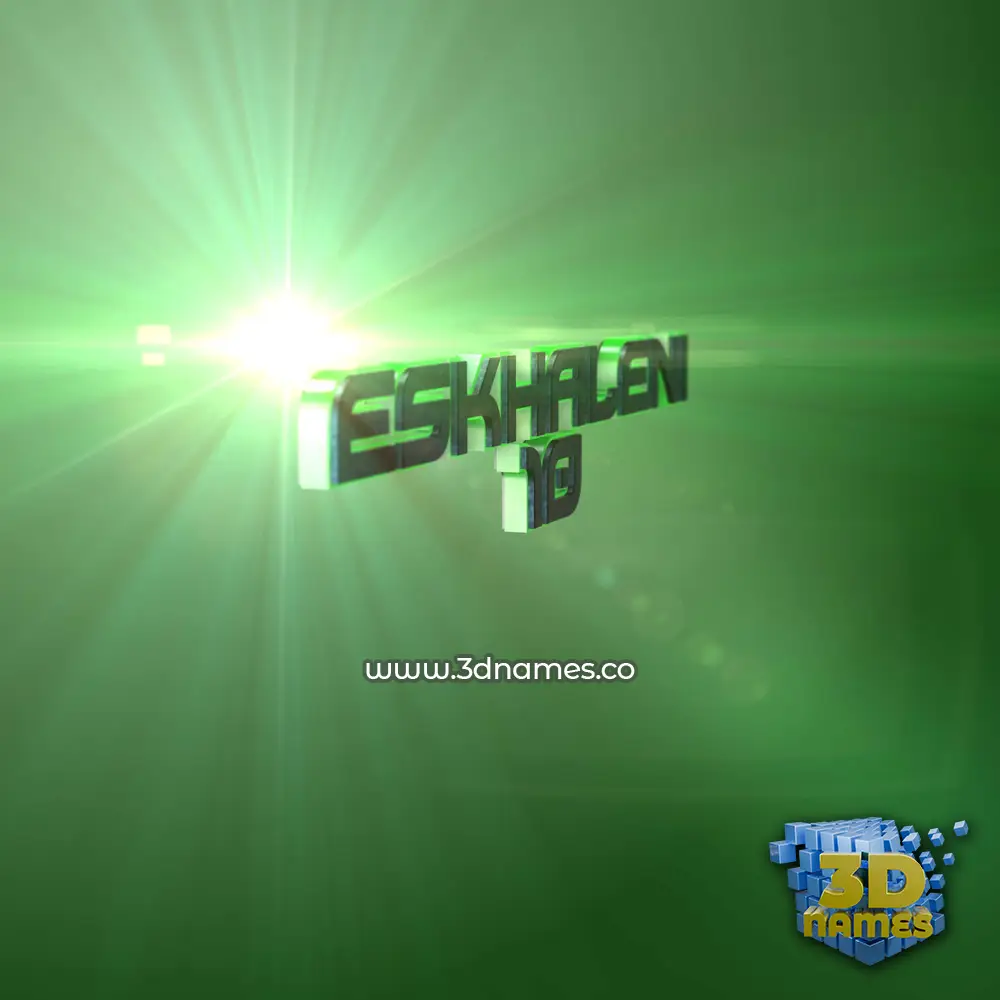 eskhaleni 10 in Green Light style - 3D name wallpaper