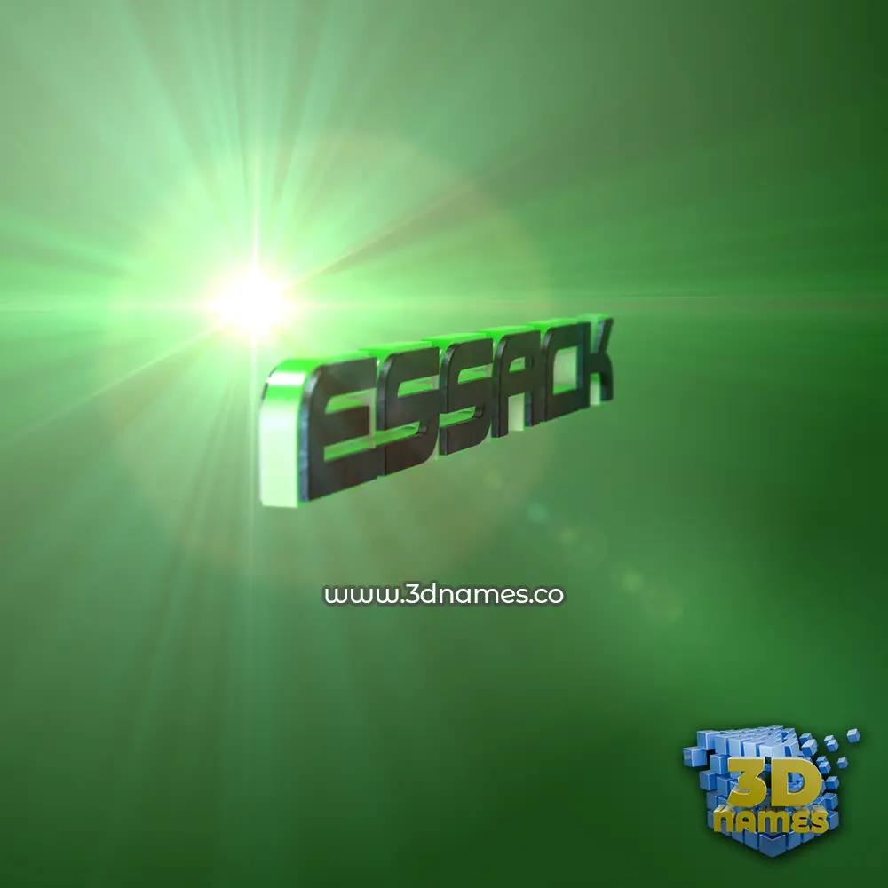 essack in Green Light style - 3D name wallpaper