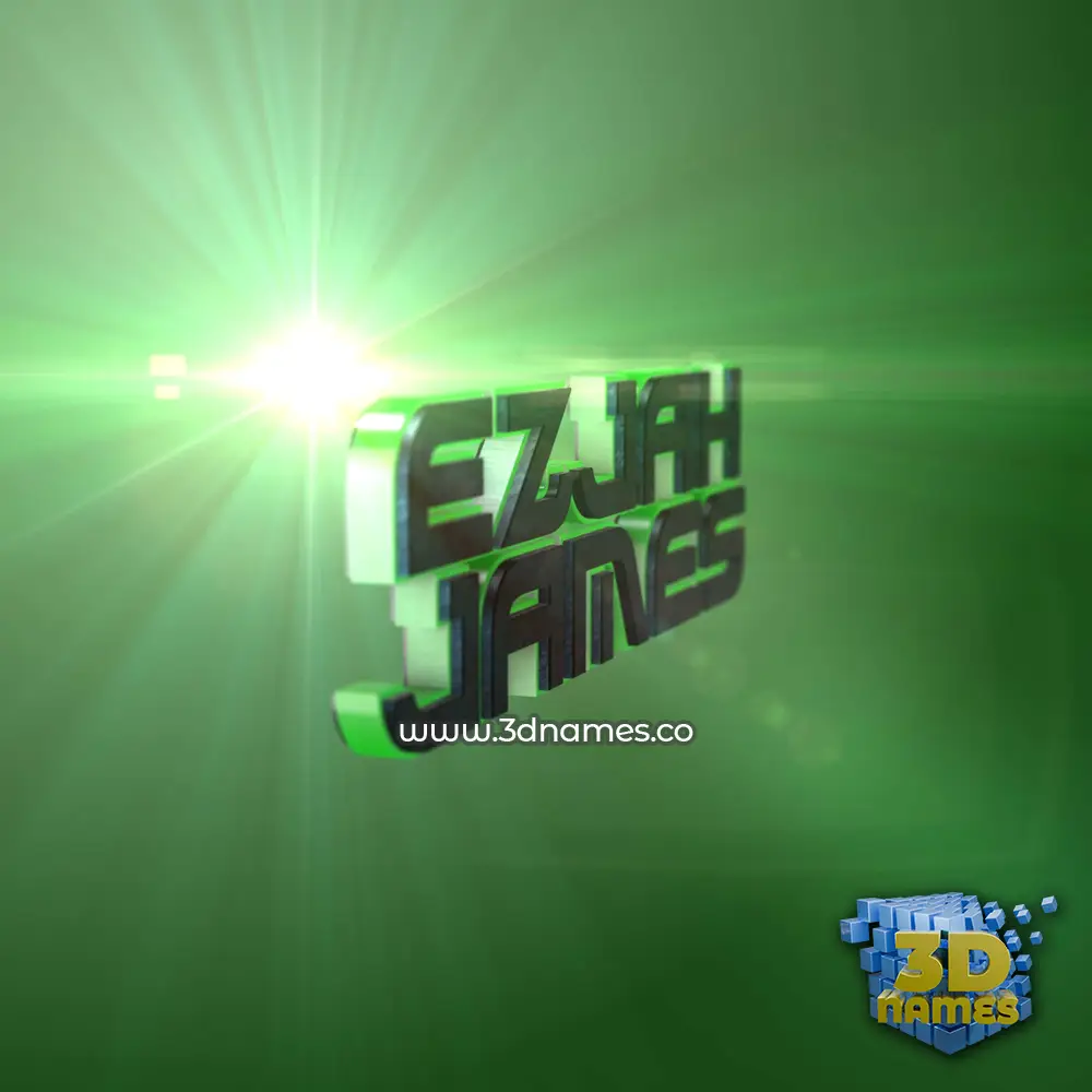 ezjah james in Green Light style - 3D name wallpaper