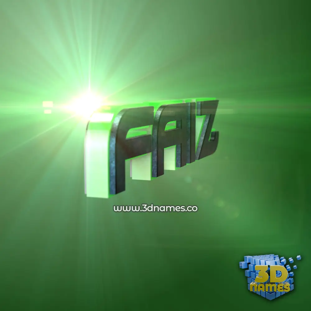 faiz in Green Light style - 3D name wallpaper