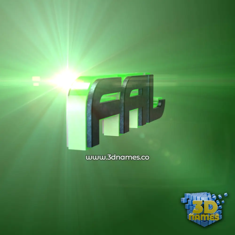 fal in Green Light style - 3D name wallpaper