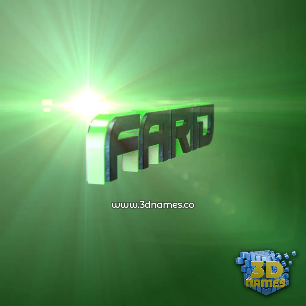 farid in Green Light style - 3D name wallpaper