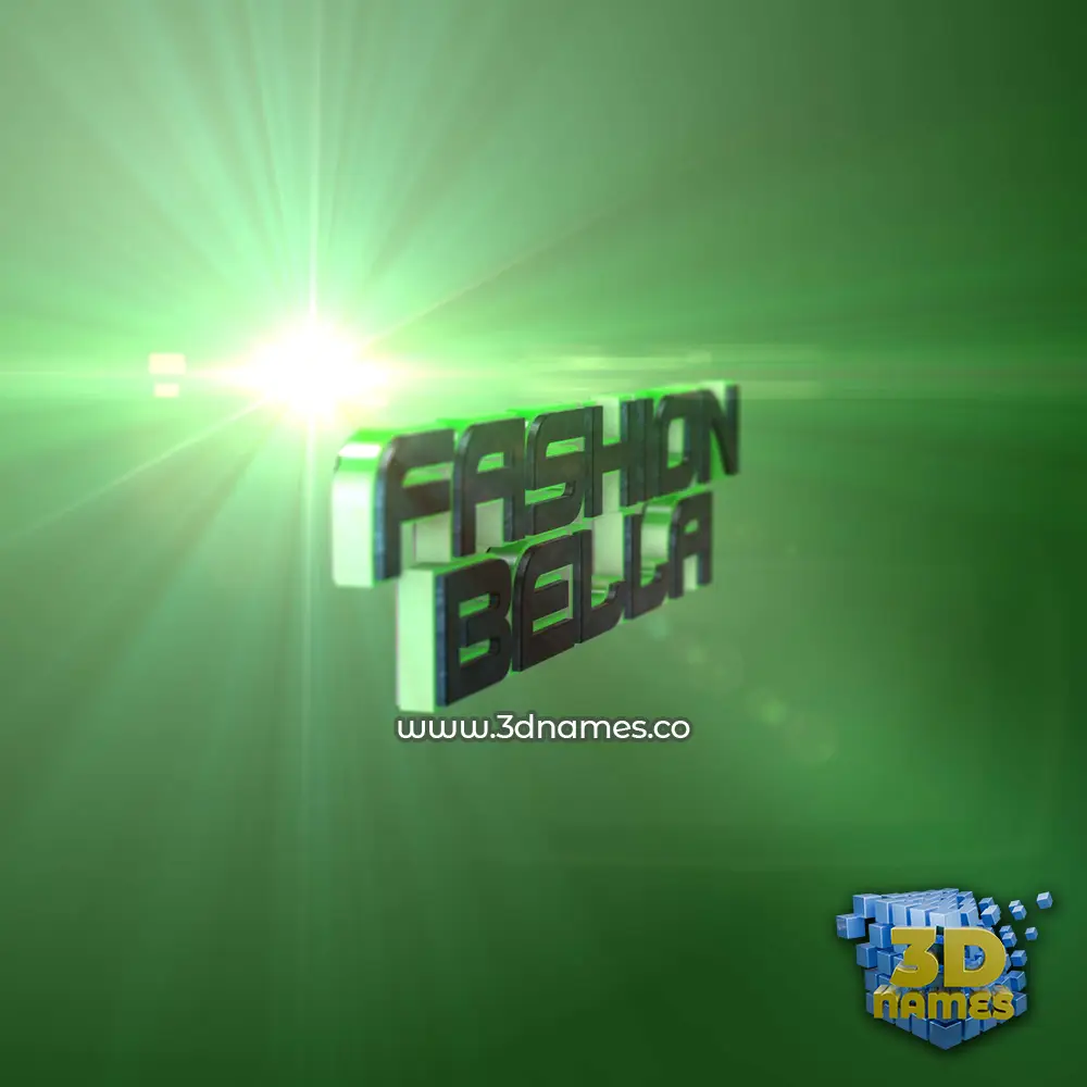 fashion bella in Green Light style - 3D name wallpaper