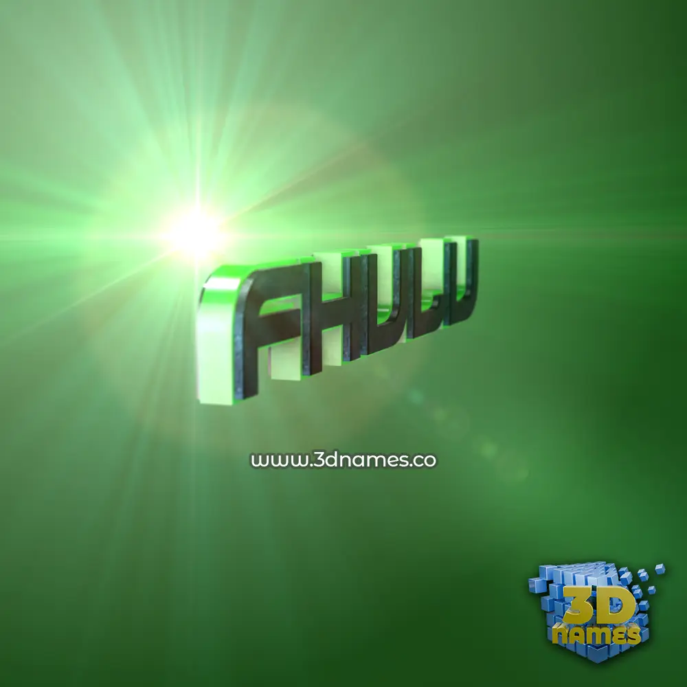fhulu in Green Light style - 3D name wallpaper