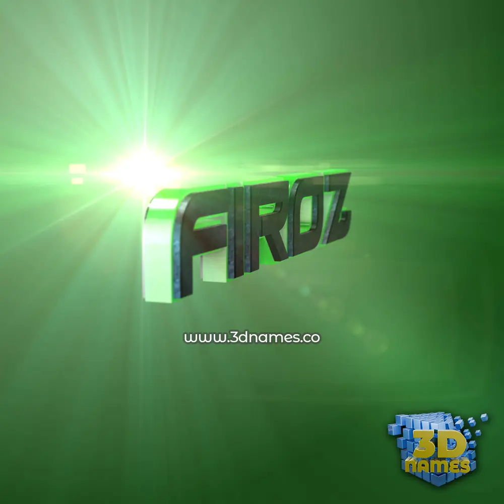 firoz in Green Light style - 3D name wallpaper