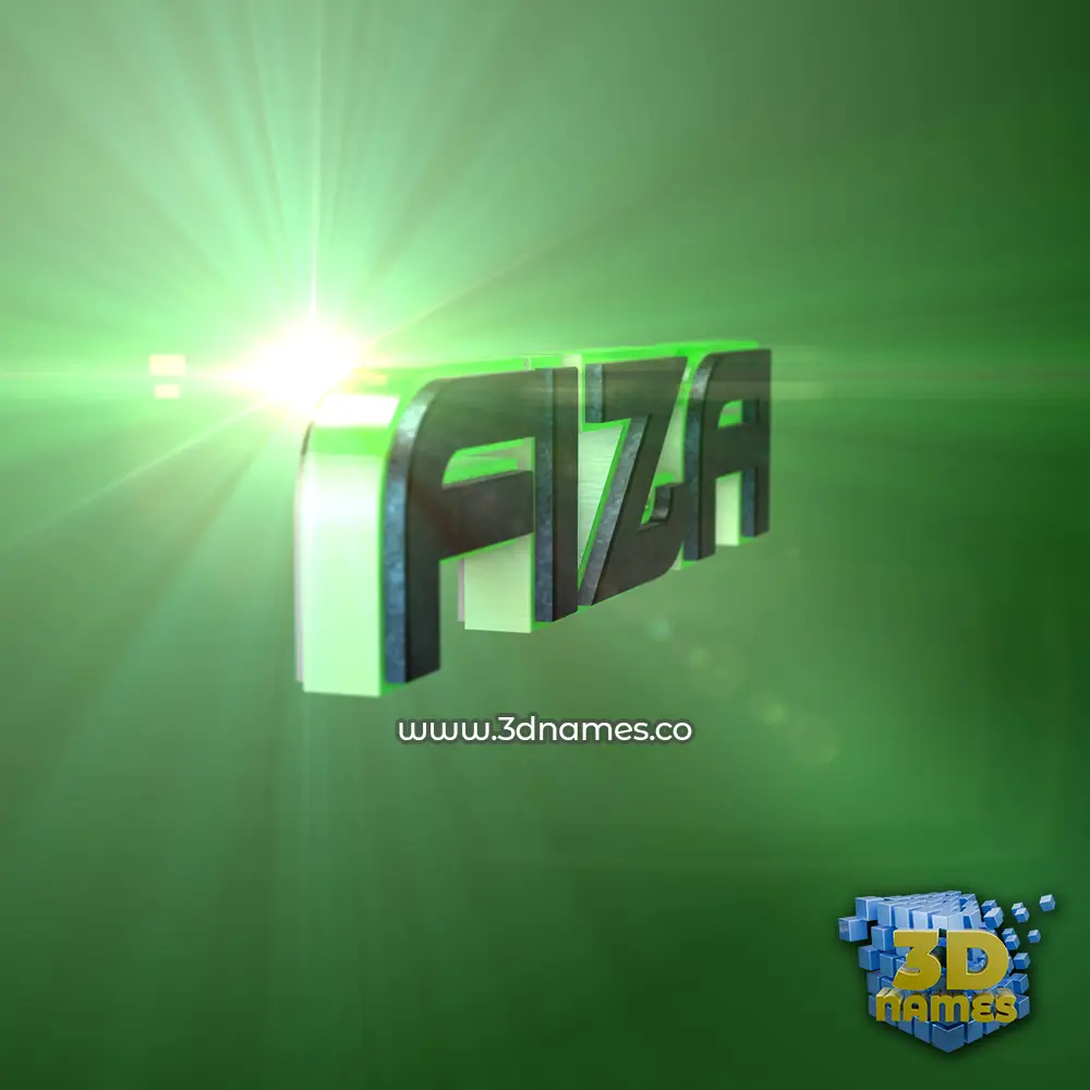 fiza in Green Light style - 3D name wallpaper