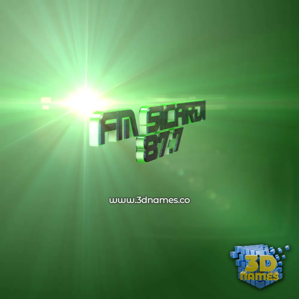 fm sicardi 87.7 in Green Light style - 3D name wallpaper