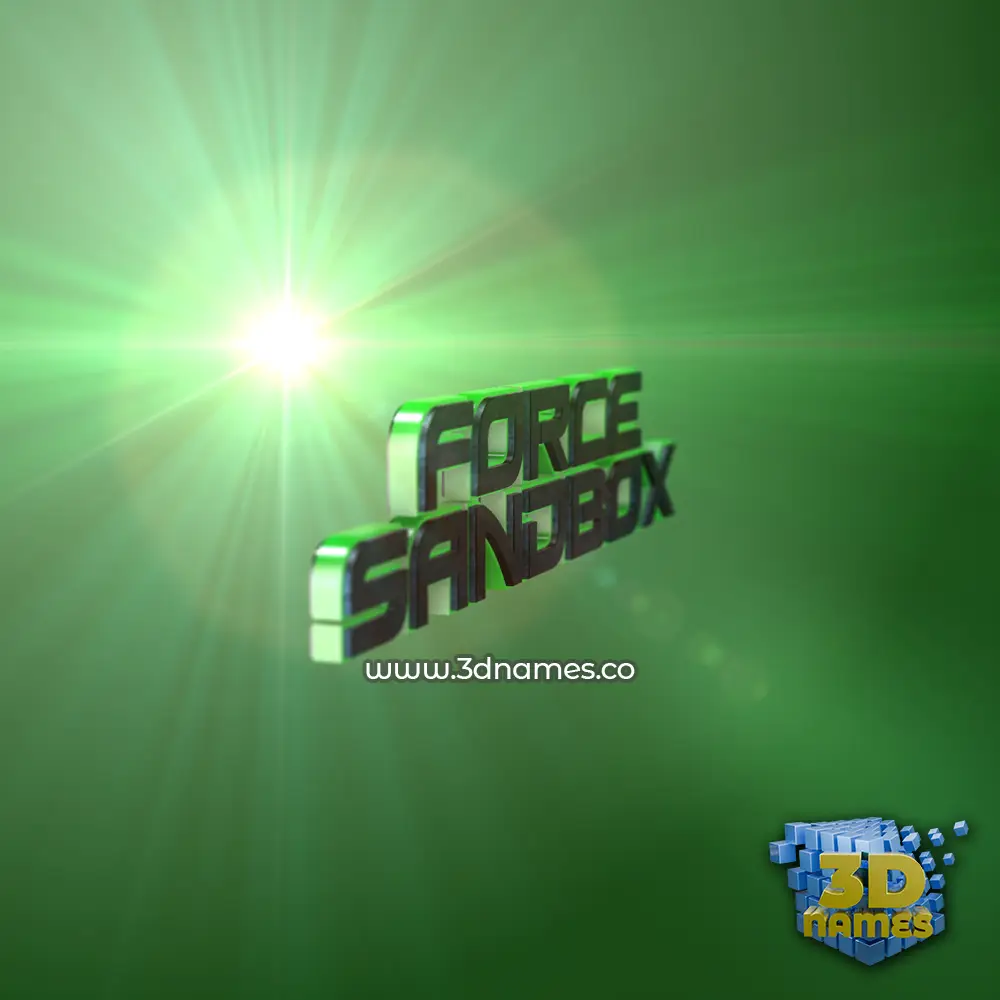 force sandbox in Green Light style - 3D name wallpaper