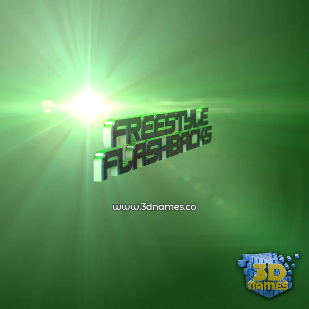 freestyle flashbacks in Green Light style - 3D name wallpaper