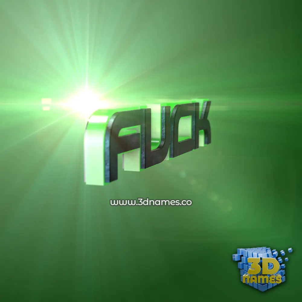 fuck in Green Light style - 3D name wallpaper