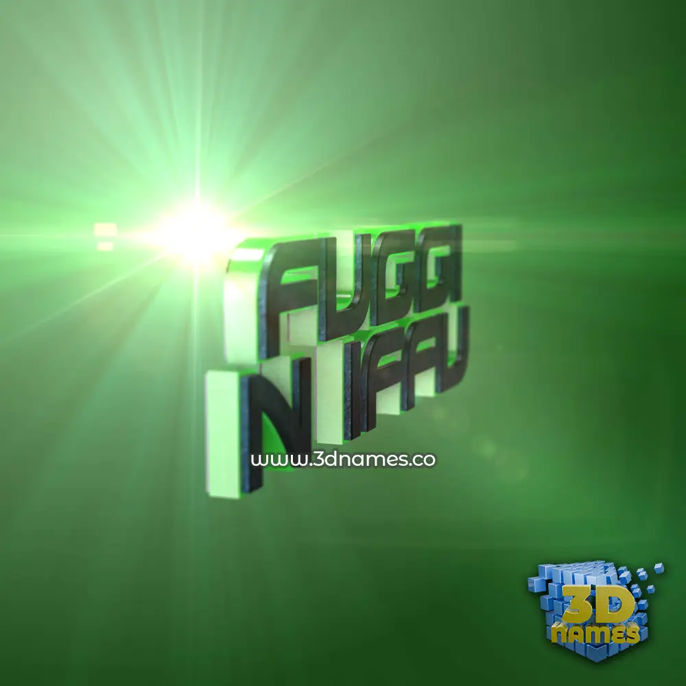 fuggi n iffu in Green Light style - 3D name wallpaper