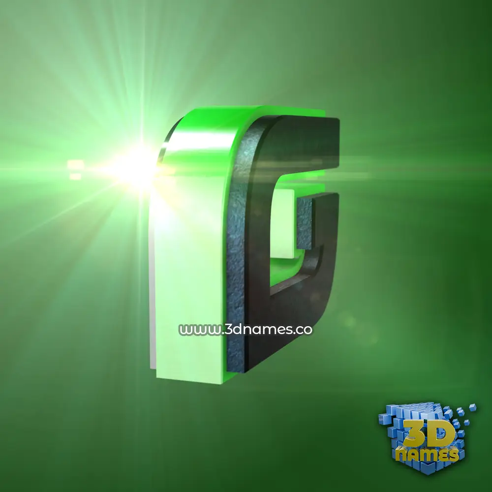 g in Green Light style - 3D name wallpaper