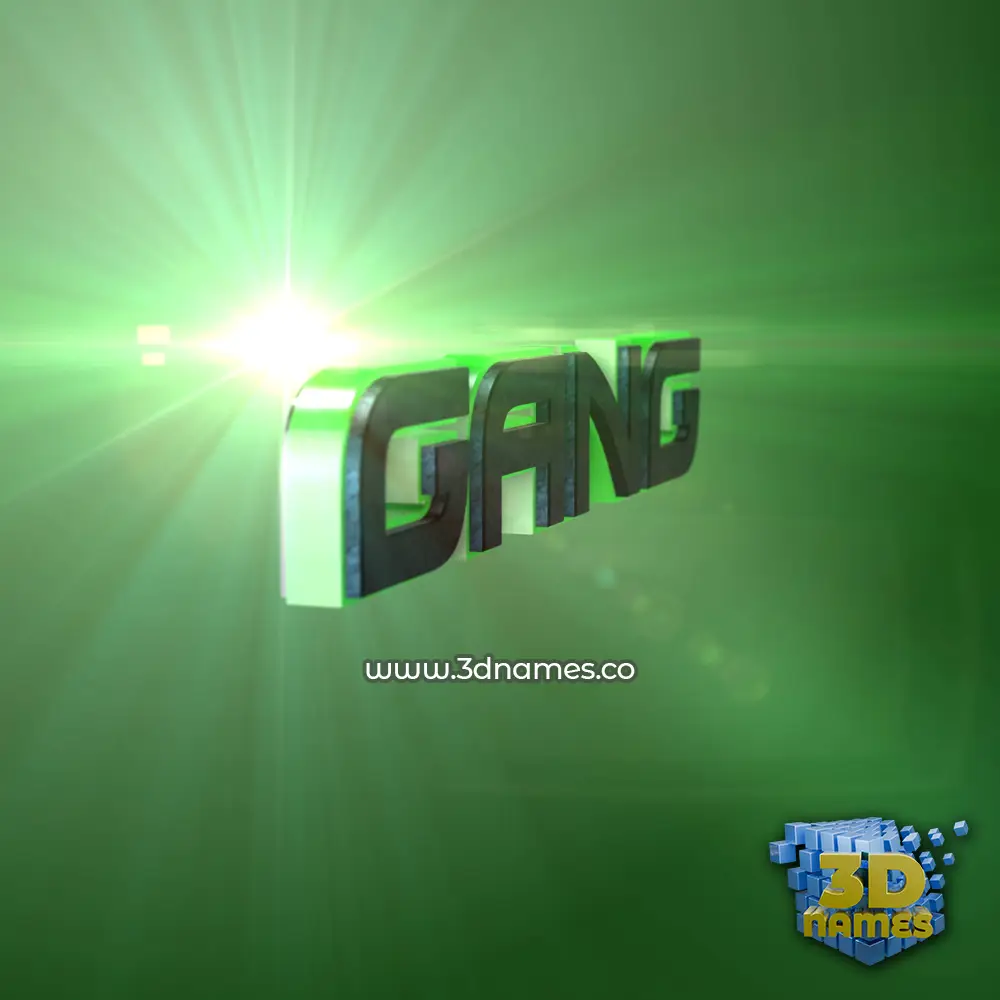 gang in Green Light style - 3D name wallpaper