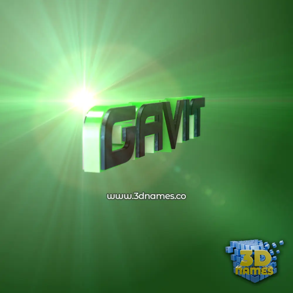 gavit in Green Light style - 3D name wallpaper