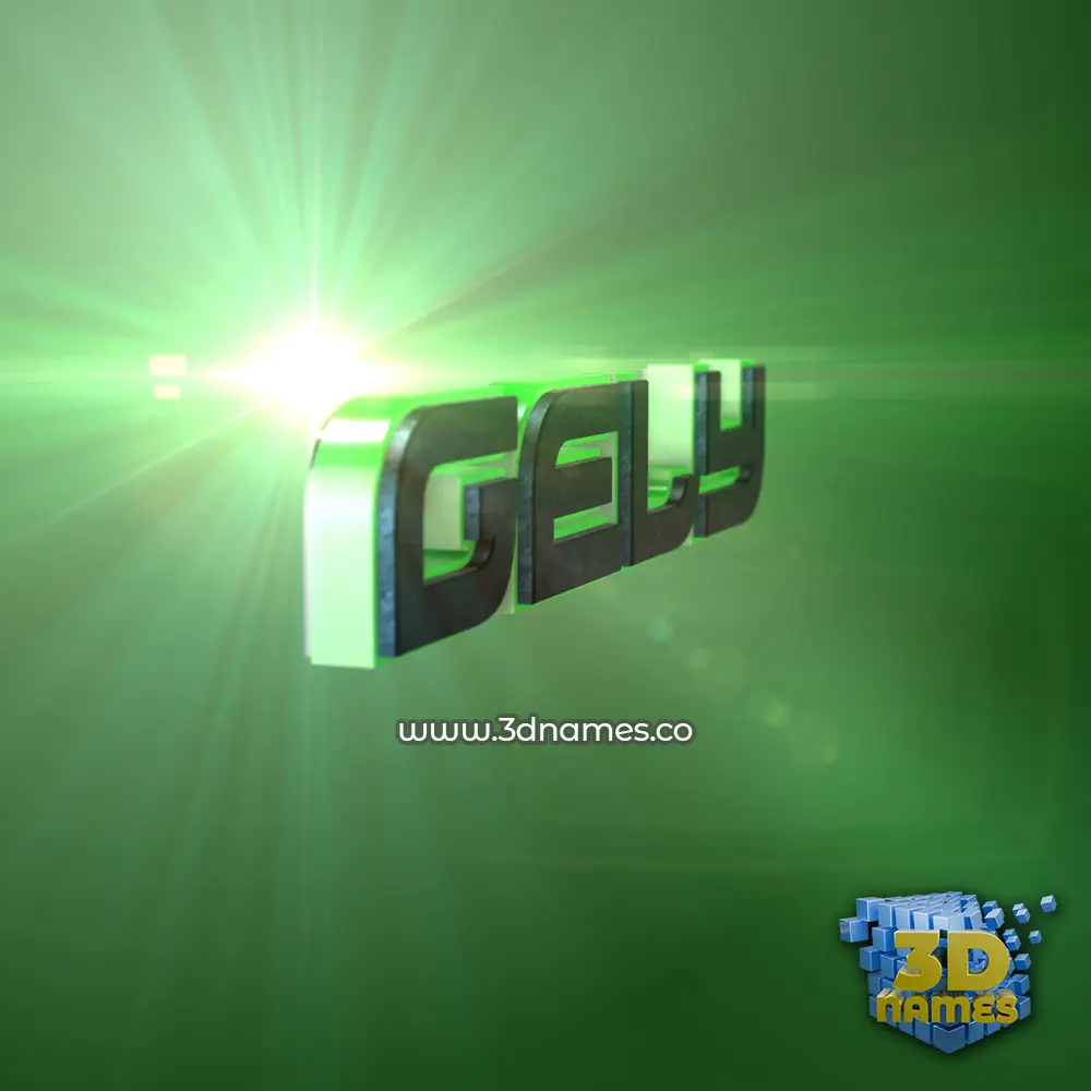 gely in Green Light style - 3D name wallpaper