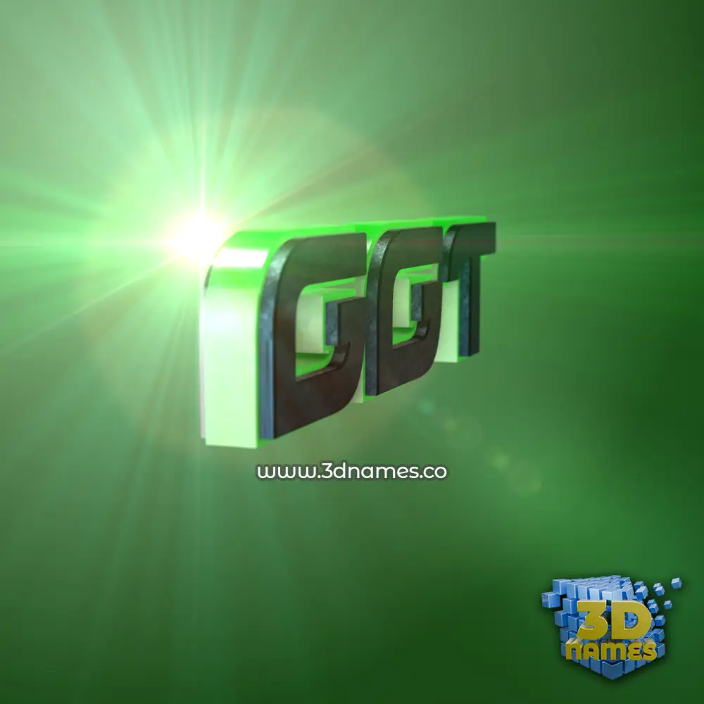 ggt in Green Light style - 3D name wallpaper