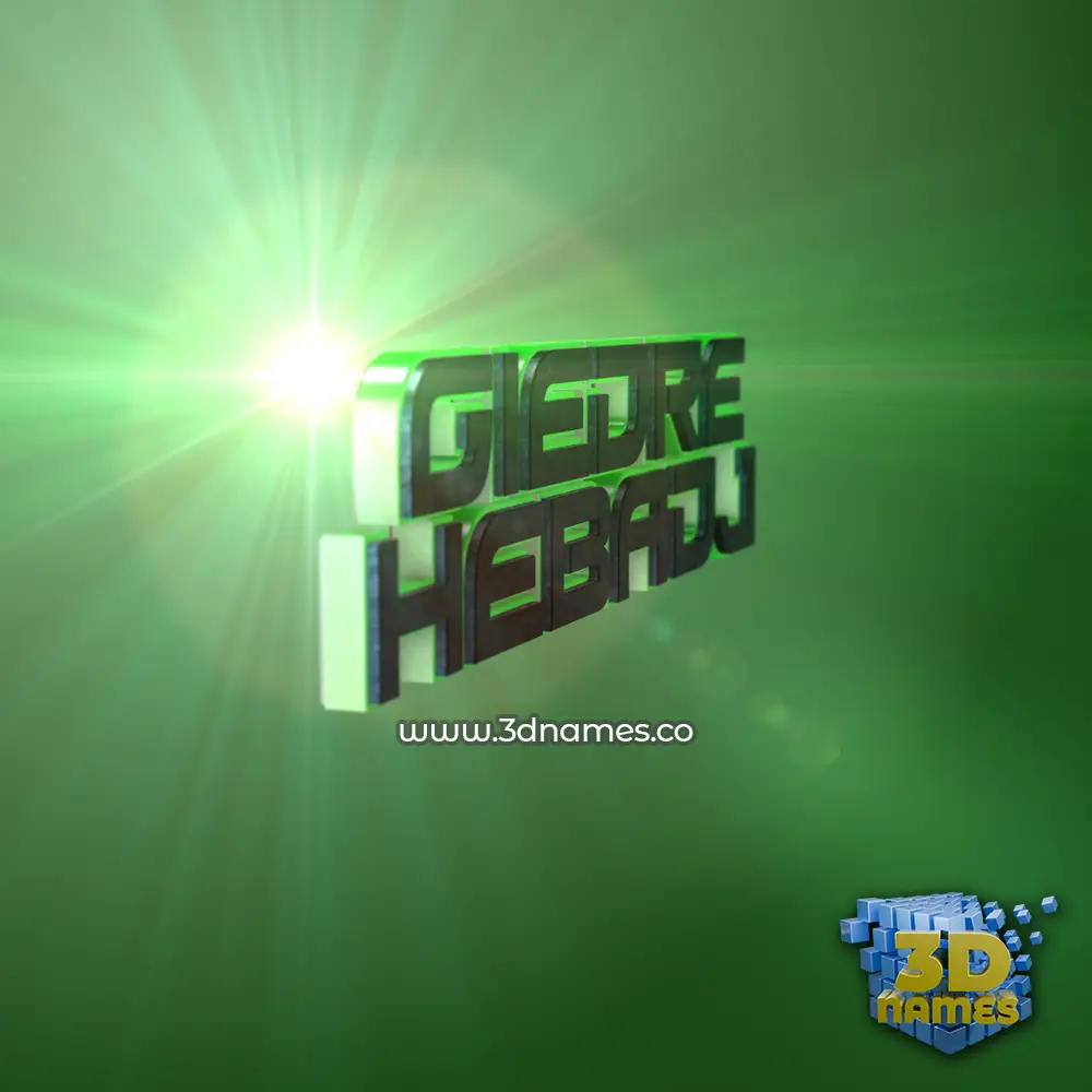 giedre hebadj in Green Light style - 3D name wallpaper