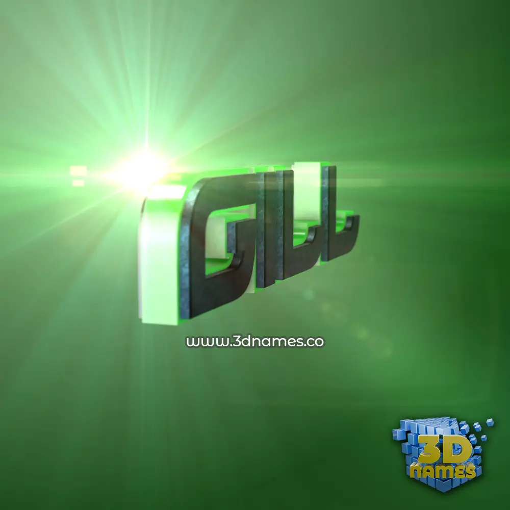 gill in Green Light style - 3D name wallpaper
