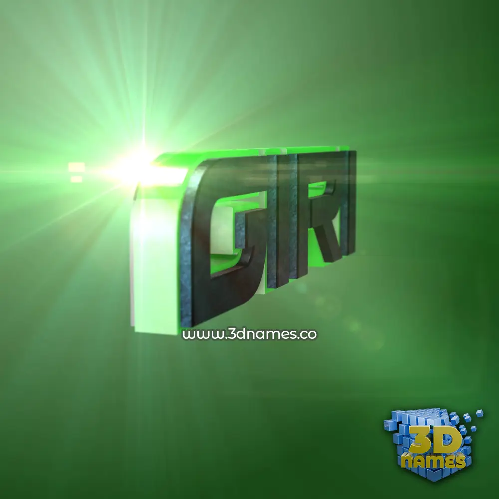 giri in Green Light style - 3D name wallpaper