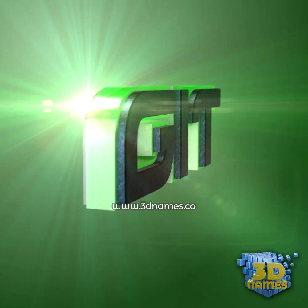 git in Green Light style - 3D name wallpaper