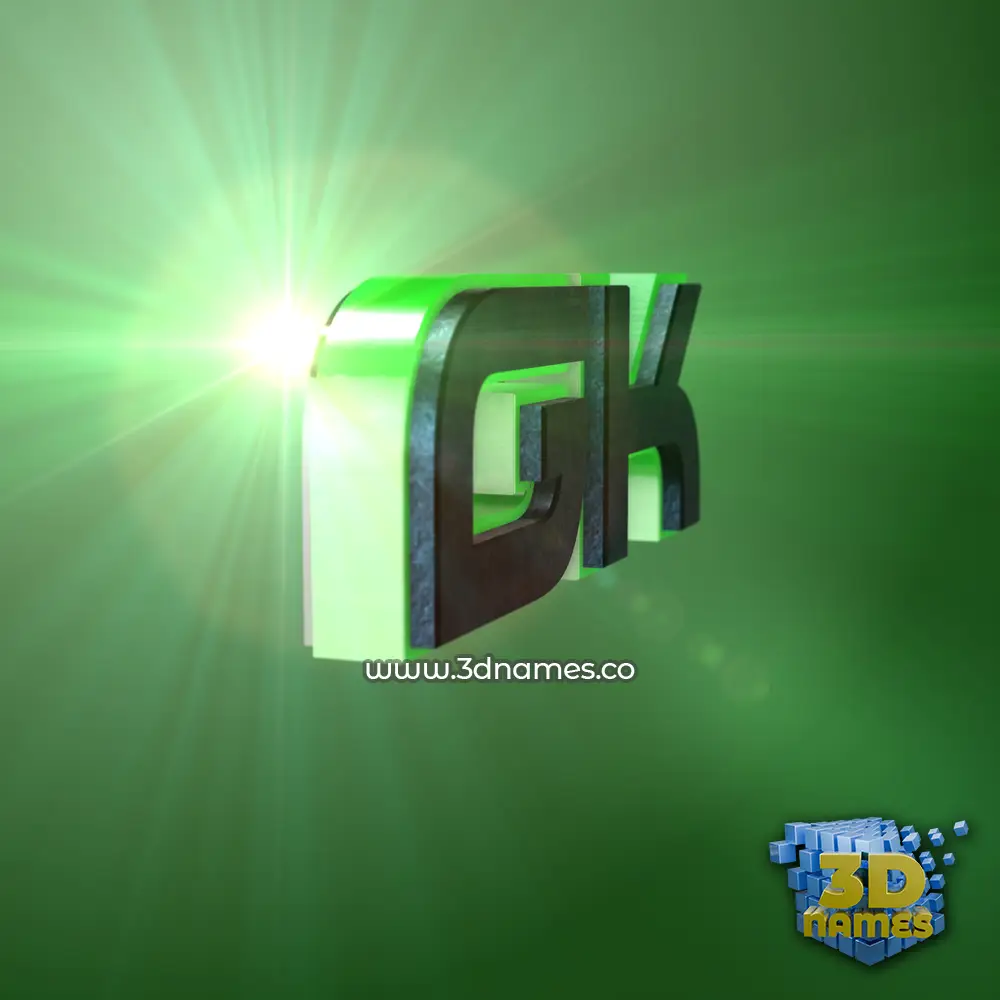 gk in Green Light style - 3D name wallpaper