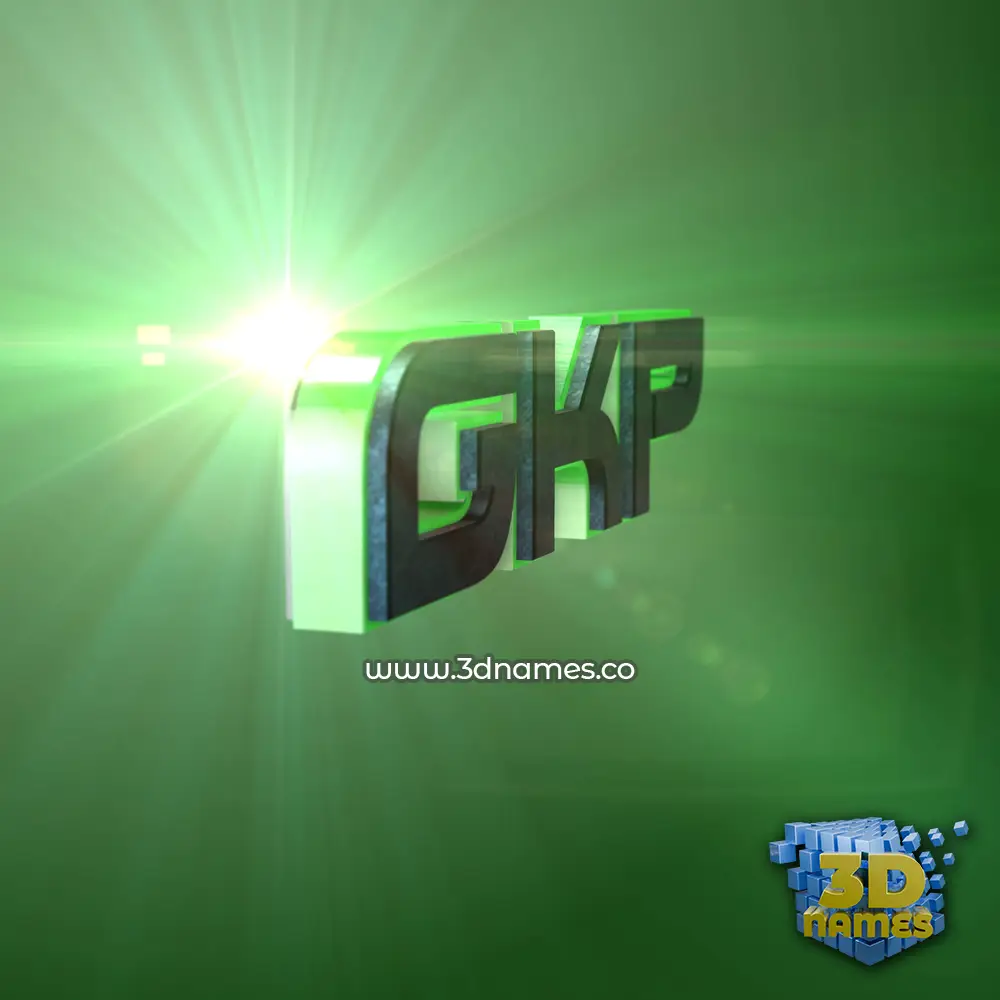 gkp in Green Light style - 3D name wallpaper