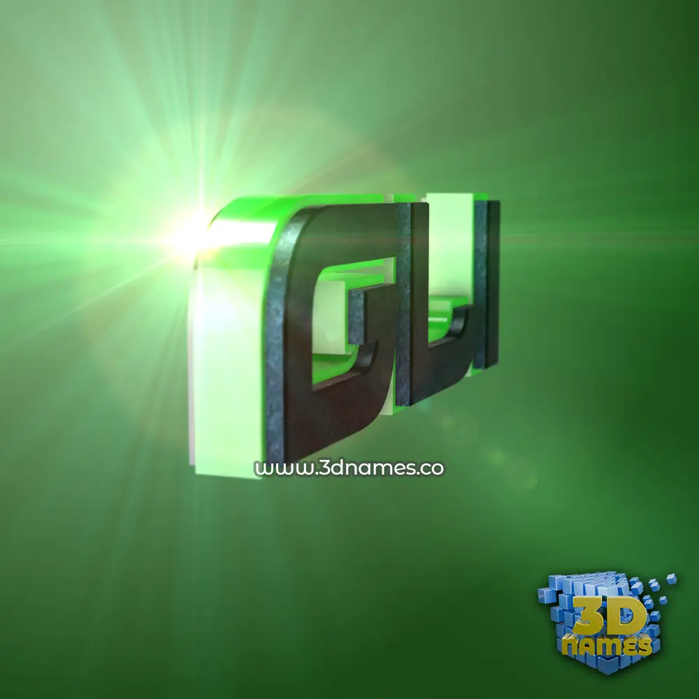 gli in Green Light style - 3D name wallpaper