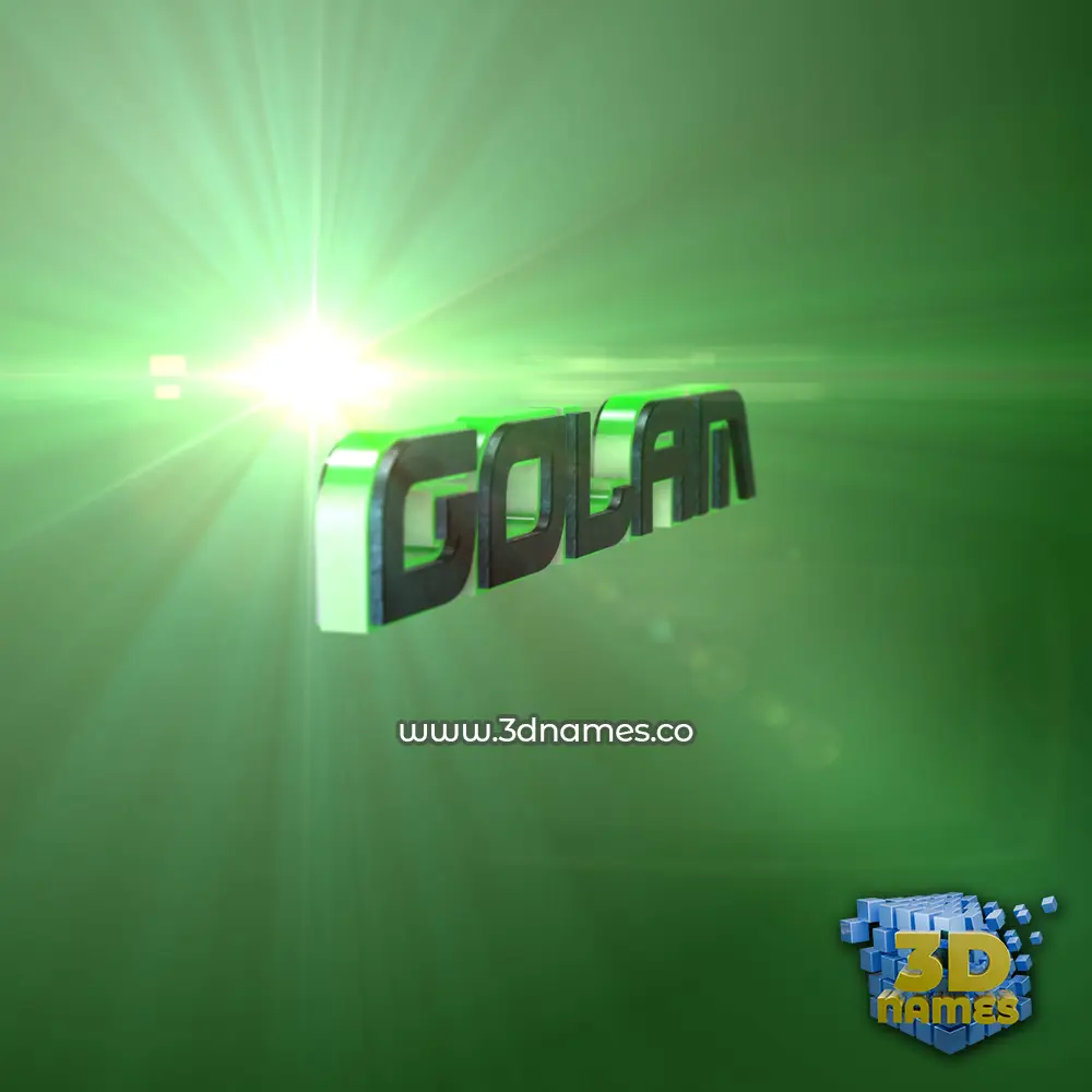 golam in Green Light style - 3D name wallpaper