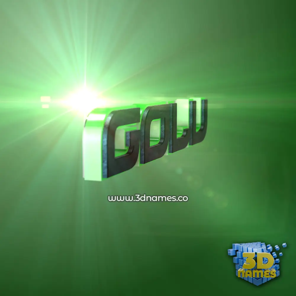 golu in Green Light style - 3D name wallpaper