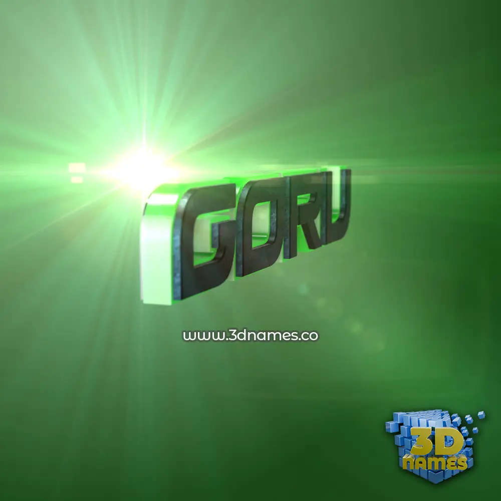 goru in Green Light style - 3D name wallpaper