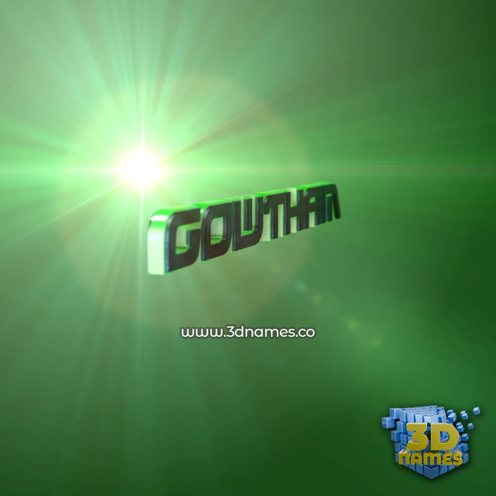 gowtham in Green Light style - 3D name wallpaper