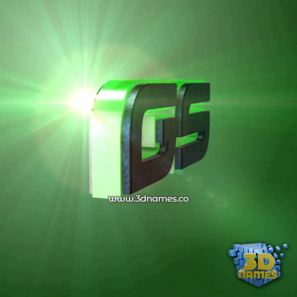 gs in Green Light style - 3D name wallpaper