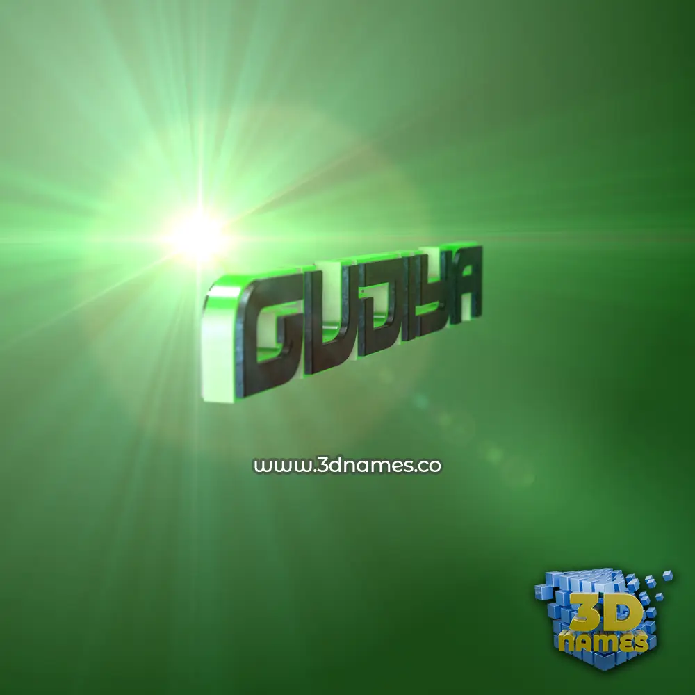 gudiya in Green Light style - 3D name wallpaper