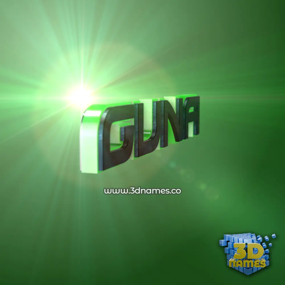 guna in Green Light style - 3D name wallpaper